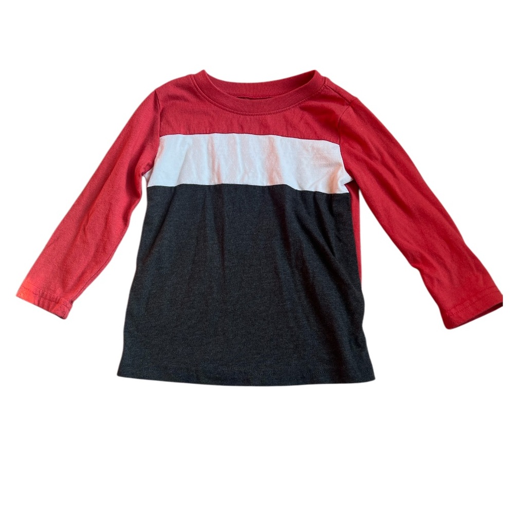 Red and Black Kids Long Sleeve Shirt 18M